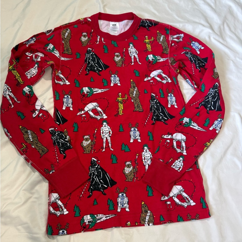 Hanna Andersson Star Wars PJ Pajama Holiday Christmas Red Cotton Shirt Top
